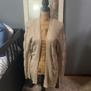 SO Women's Tan Cable Knit Cardigan